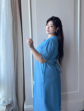 Load image into Gallery viewer, Azure Tencel Square Neck Midi Dress
