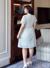 Load image into Gallery viewer, Candy Cane Pinstripe Faux Wrap Dress