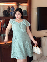 Load image into Gallery viewer, Elise Lace Asymmetrical Hem Dress in Pistachio