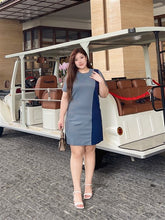 Load image into Gallery viewer, Hanna Houndstooth Colour-Block Shift Dress