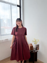 Load image into Gallery viewer, Ines Midi Dress in Burgundy
