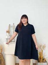 Load image into Gallery viewer, Stefanie Crepe Dress in Navy
