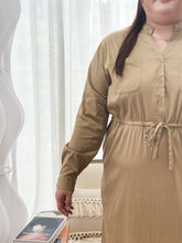 Load image into Gallery viewer, Tanya Cupro Shirt Dress in Khaki