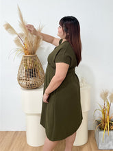 Load image into Gallery viewer, Mavis Crepe Midi Dress in Olive