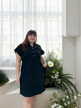 Load image into Gallery viewer, Kit Crepe Shirt Dress in Navy