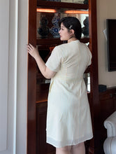 Load image into Gallery viewer, Sunny Day Pinstripe Faux Wrap Dress