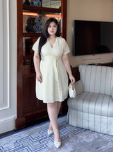 Load image into Gallery viewer, Sunny Day Pinstripe Faux Wrap Dress