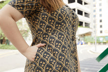 Load image into Gallery viewer, Naomi Retro Print Button-up Dress in Brown