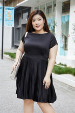 Load image into Gallery viewer, Paige Pleated Dress in Black