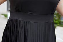 Load image into Gallery viewer, Paige Pleated Dress in Black