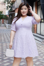 Load image into Gallery viewer, Gina Pleated Sleeve Dress in Lavender