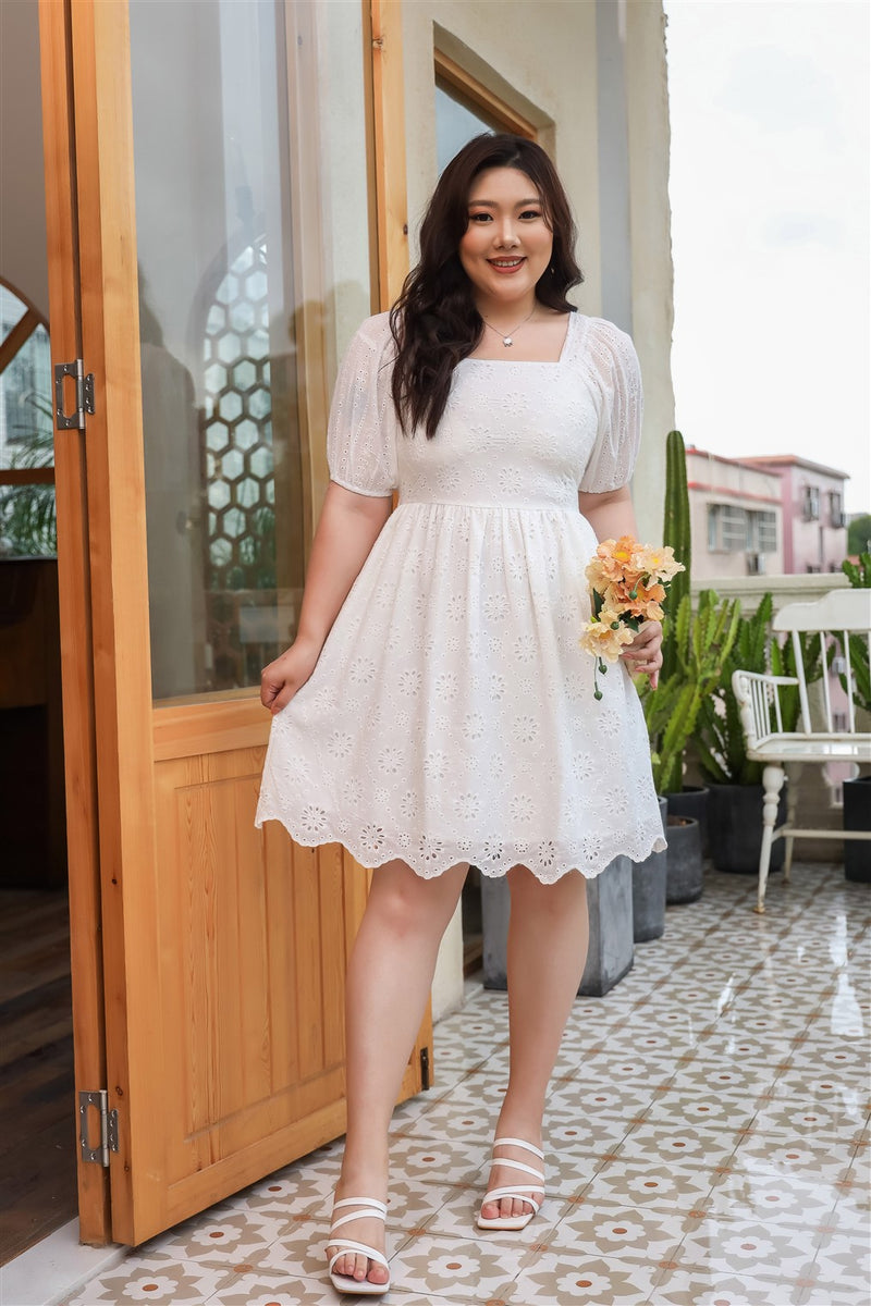 Melissa Cotton Lace Dress in White The Amber Loft