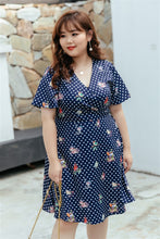 Load image into Gallery viewer, Birdie Fit and Flare Dress in Navy