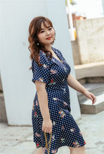 Load image into Gallery viewer, Birdie Fit and Flare Dress in Navy
