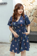 Load image into Gallery viewer, Birdie Fit and Flare Dress in Navy