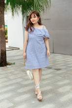 Load image into Gallery viewer, Capri Striped Ruffle Toga Dress
