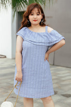 Load image into Gallery viewer, Capri Striped Ruffle Toga Dress