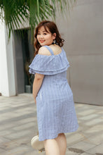 Load image into Gallery viewer, Capri Striped Ruffle Toga Dress