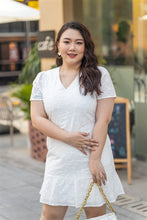 Load image into Gallery viewer, Dianne Lace Drop Waist Dress in White