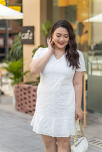 Load image into Gallery viewer, Dianne Lace Drop Waist Dress in White