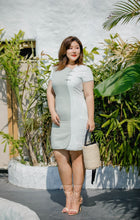 Load image into Gallery viewer, plus size modern cheongsam qipao in green with lace overlay