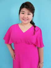 Load image into Gallery viewer, Cape Dress in Fuchsia