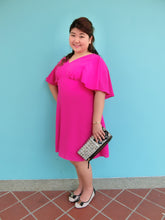 Load image into Gallery viewer, Cape Dress in Fuchsia