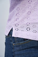 Load image into Gallery viewer, Esty Cotton Lace Top in Wisteria
