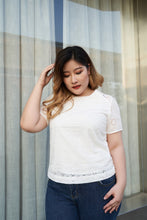 Load image into Gallery viewer, Plus Size White Cotton Lace Top