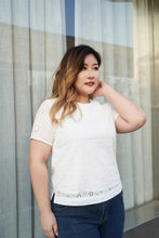 Load image into Gallery viewer, Plus Size White Cotton Lace Top