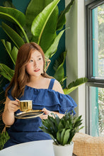 Load image into Gallery viewer, Capri Ruffle Toga Dress in Dark Denim