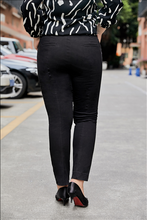 Load image into Gallery viewer, Giselle Slim Fit Crop Pant in Black