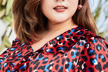Load image into Gallery viewer, Carmen Ruffle Dress in Red Leopard