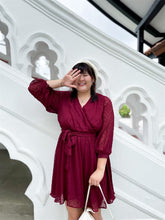 Load image into Gallery viewer, Deborah Dobby Dress in Maroon