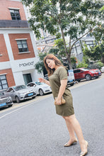 Load image into Gallery viewer, Megan Shift Dress in Khaki