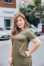 Load image into Gallery viewer, Megan Shift Dress in Khaki