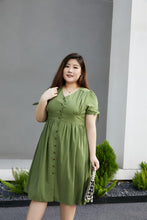 Load image into Gallery viewer, Chiara Vintage Tea Dress in Matcha
