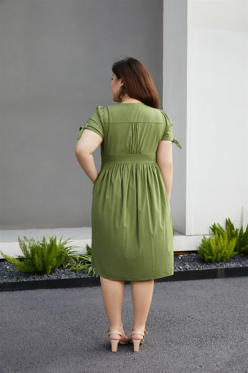 Chiara Vintage Tea Dress in Matcha – The Amber Loft
