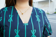 Load image into Gallery viewer, Ribbon Midi Dress in Navy