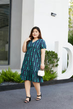Load image into Gallery viewer, Ribbon Midi Dress in Navy