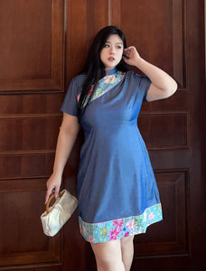 Brooke Cheongsam in Mid Blue