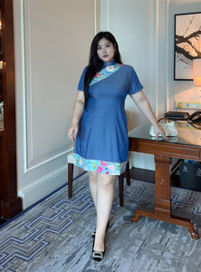 Brooke Cheongsam in Mid Blue