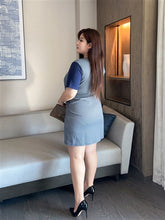 Load image into Gallery viewer, Hanna Navy Colour-Block Shift Dress
