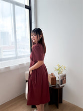 Load image into Gallery viewer, Ines Midi Dress in Burgundy
