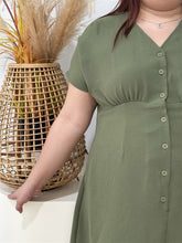 Load image into Gallery viewer, Mavis Crepe Midi Dress in Sage
