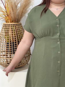 Mavis Crepe Midi Dress in Sage