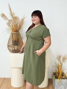 Mavis Crepe Midi Dress in Sage