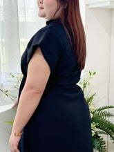 Load image into Gallery viewer, Kit Crepe Shirt Dress in Navy
