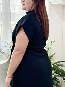 Kit Crepe Shirt Dress in Navy