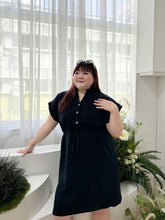 Load image into Gallery viewer, Kit Crepe Shirt Dress in Navy
